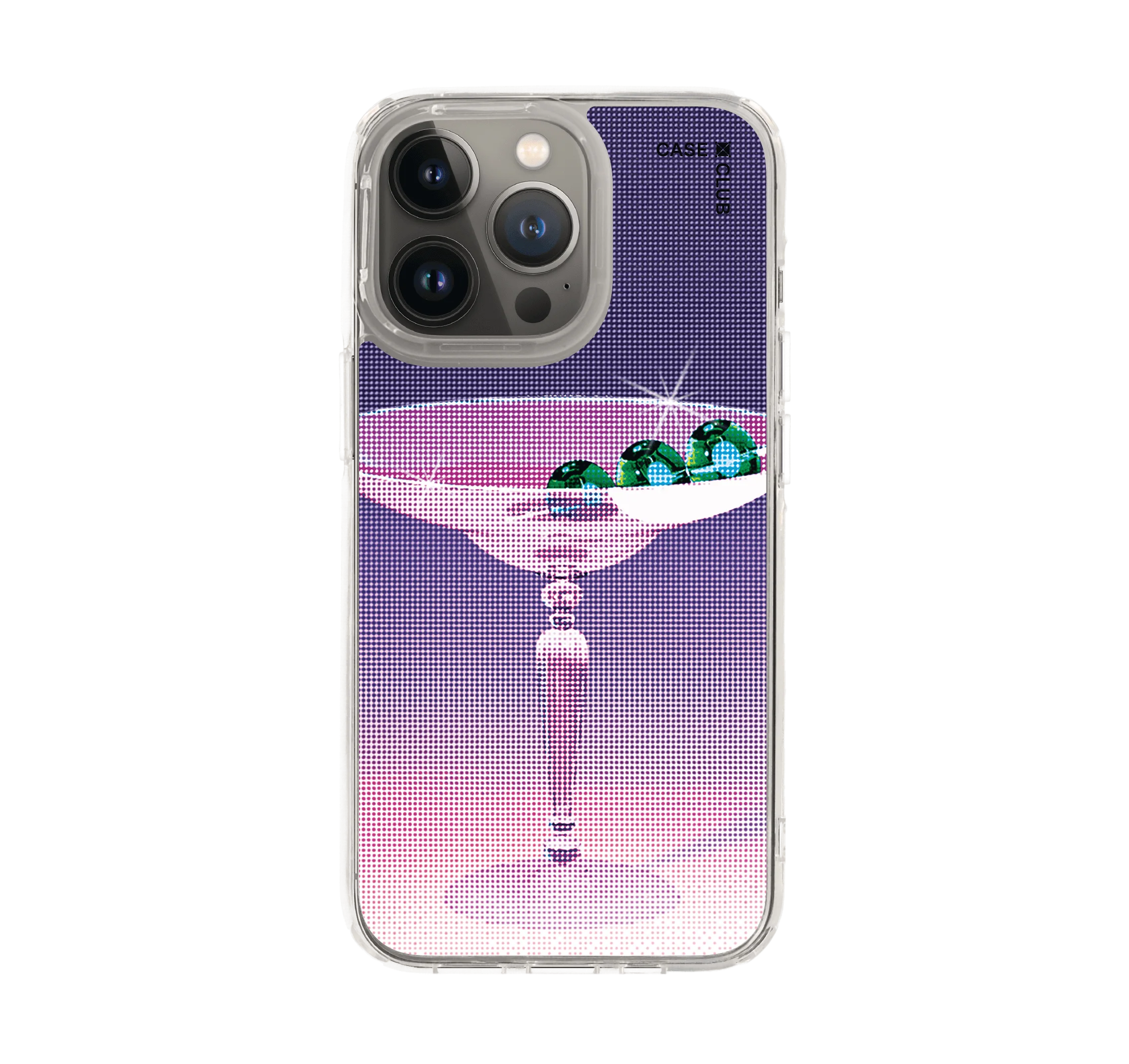 halftone cocktail glass